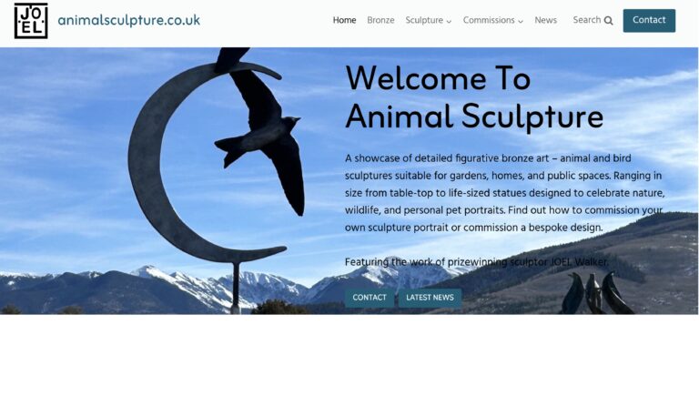 New animal sculpture website celebrating three decades plus of bronze sculptures of animals by the sculptress joel