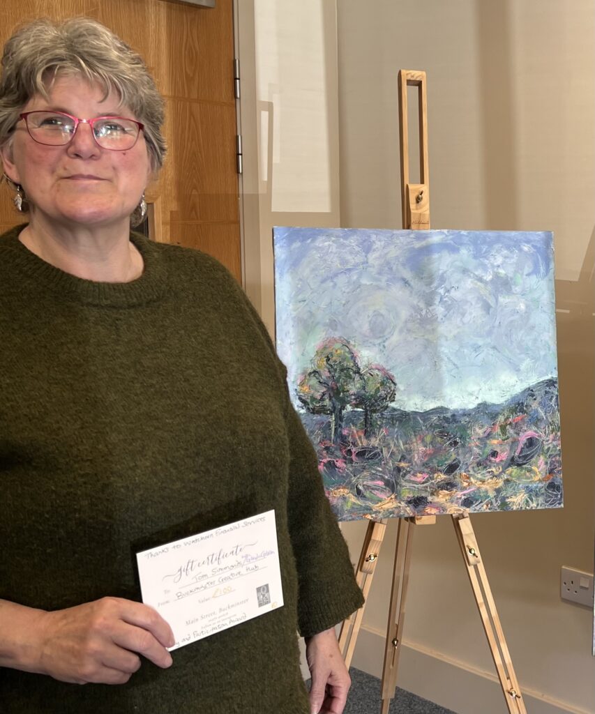 Glenda Gibson and her oi painting