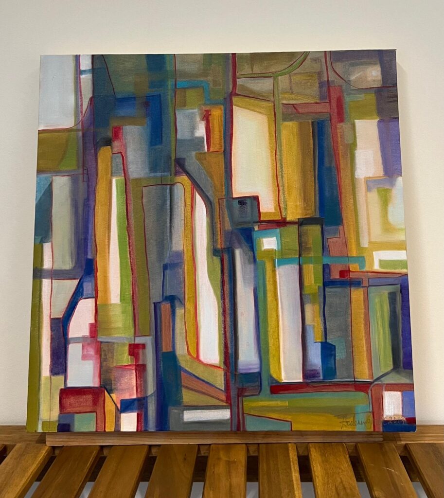Stalking Colour painting by Tessa Foderingham