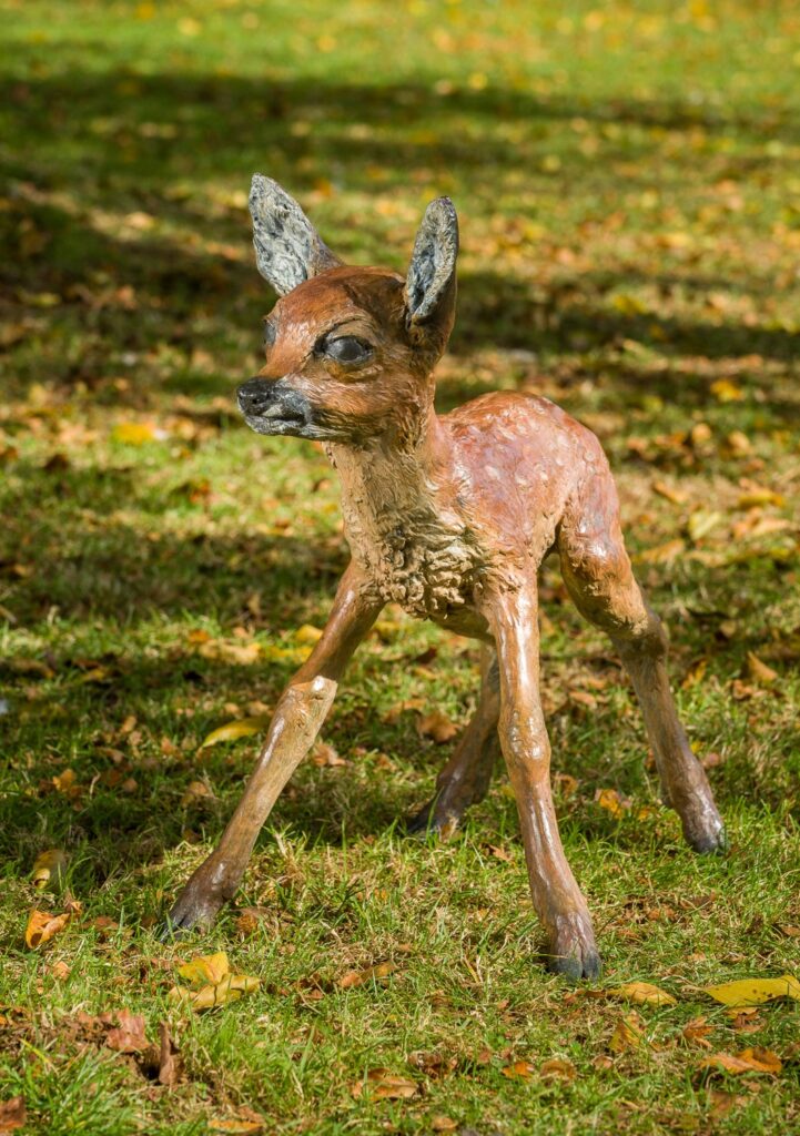 Roe deer on its long legs by Sculptress JOEL