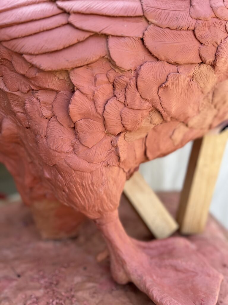 Feather detail of Goose in Progress by JOEL